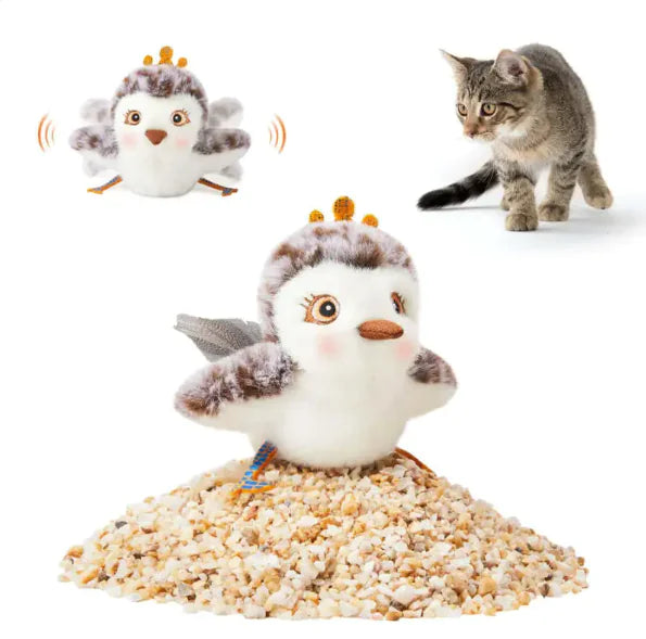 USB Rechargeable Interactive Flapping Bird Cat Toy